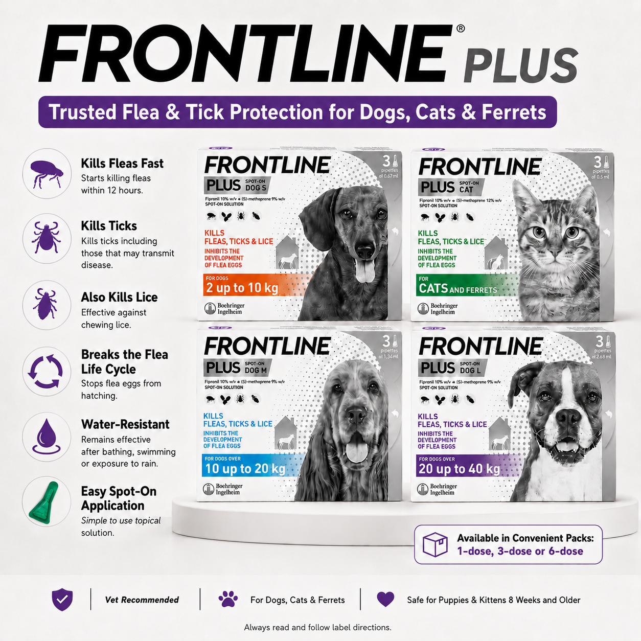 Frontline Plus for Dogs Cats - 3 Month Supply Stops Fleas, Ticks & Itching Safe for All Cats Dogs Flea & Tick Treatment & Prevention EasySpot-On - 2026年5月19日 21_18_12.png