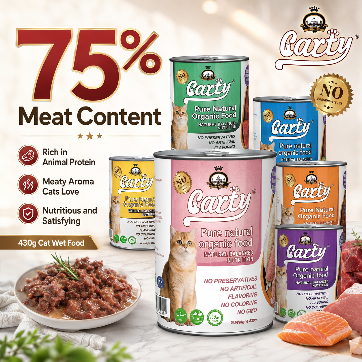 CARTY Wet Cat Food in Can 430g kitten Adult cat Canned Cat Food Pure Natural Organic Can Wet Food - 2dad6446-0bf1-4c69-a8a7-72f4498c015a.png