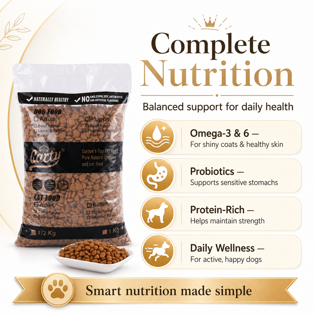 Carty Premium Natural Dog Food PURE NATURAL ORGANIC Dog Dry Food For Adult&Puppy dog treats /BEEF /LAMB /1KG - 40862406-fe7e-490e-997a-277192c68f88.png