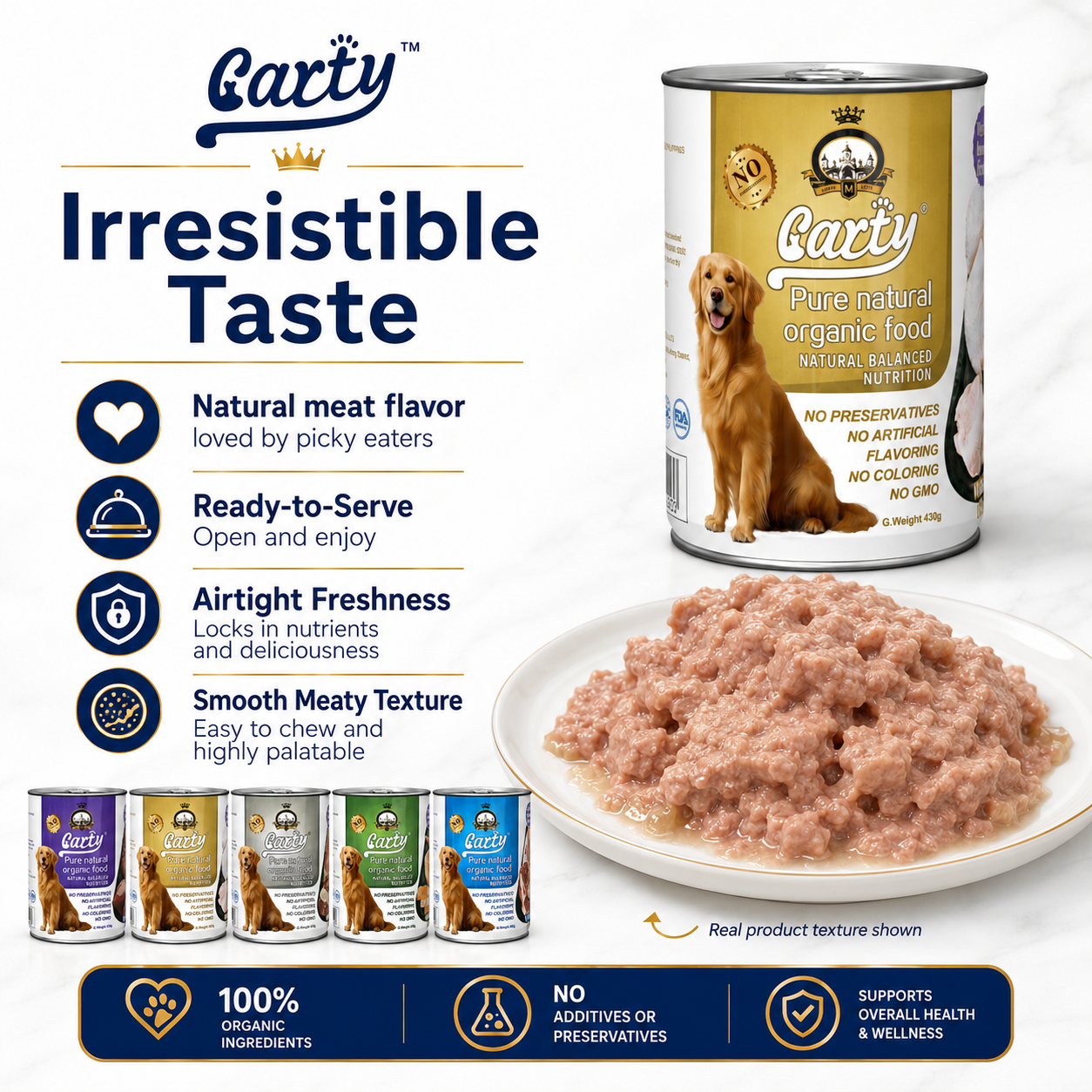 Carty Wet Dog Food in Can 430g Pure Natural Organic Food Adult Puppy For Dog treats - 47add6c5-3877-44b8-8785-2ba51103920b.png