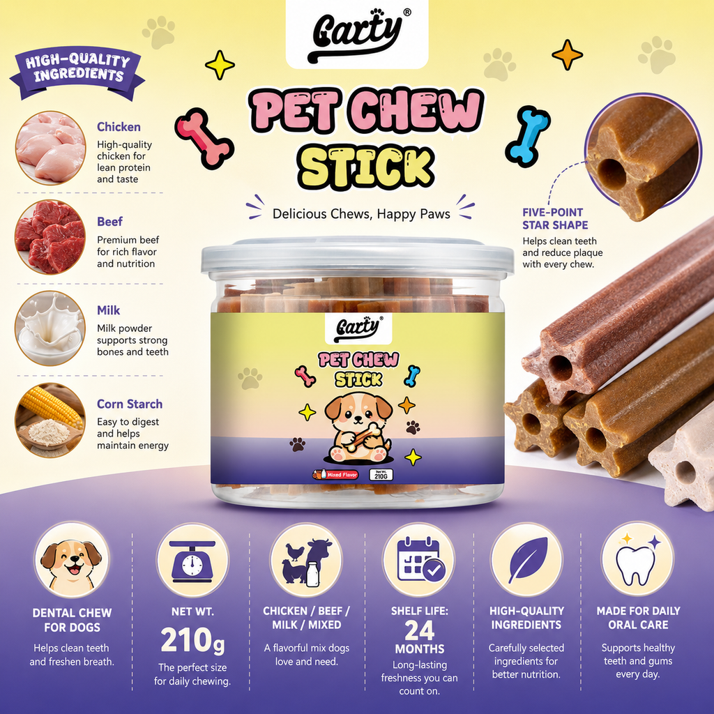Carty Dog Chew Stick Nutrition Dental Sticks Pet Snack Pet Treats Dog Food /210g - 61528b8c-fcff-4a97-bb28-2ecfe4f474f7.png