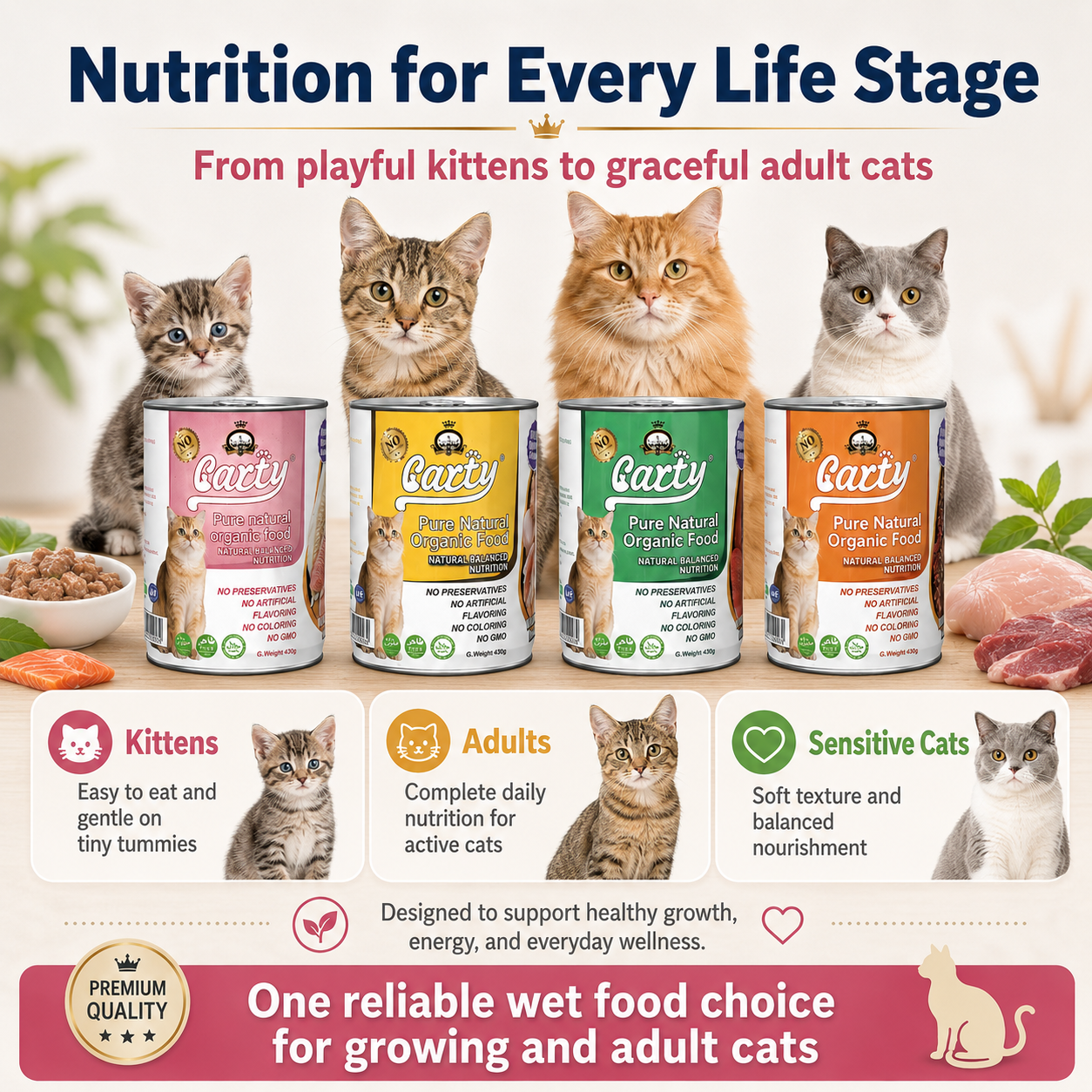 CARTY Wet Cat Food in Can 430g kitten Adult cat Canned Cat Food Pure Natural Organic Can Wet Food - 61daab7a-48b3-4c18-afb0-a29e68e46cd5.png