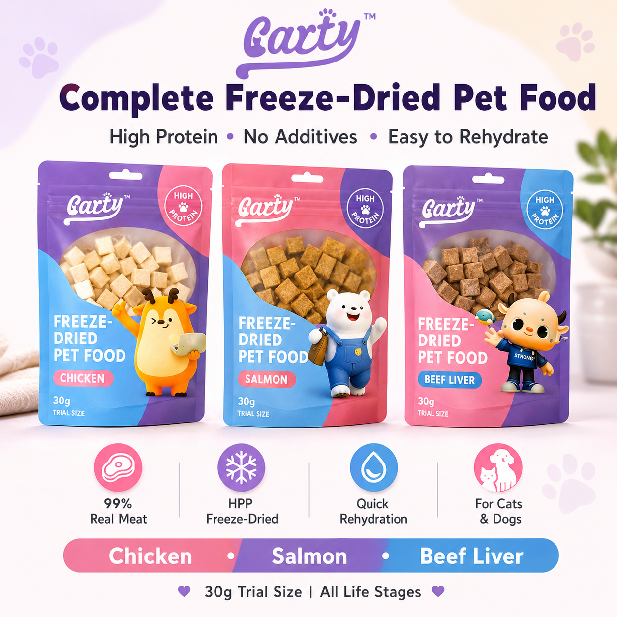 Carty Freeze-Dried Cat & Dog Treats: Chicken, Salmon, or Beef Liver, 30g | Natural Nutritious | Kitten Adult Puppy All Stages Treats Cat Food Dog - 6d4cec9d-3511-4862-be0e-33a006f7f607.png