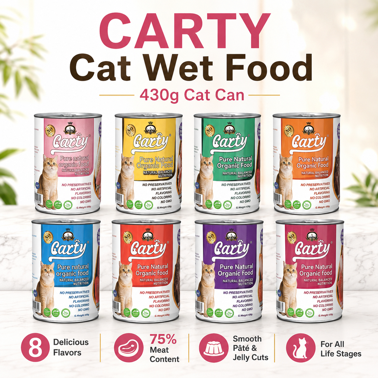 CARTY Wet Cat Food in Can 430g kitten Adult cat Canned Cat Food Pure Natural Organic Can Wet Food - 788afb30-918d-4998-bff6-01a0310b6c4f.png