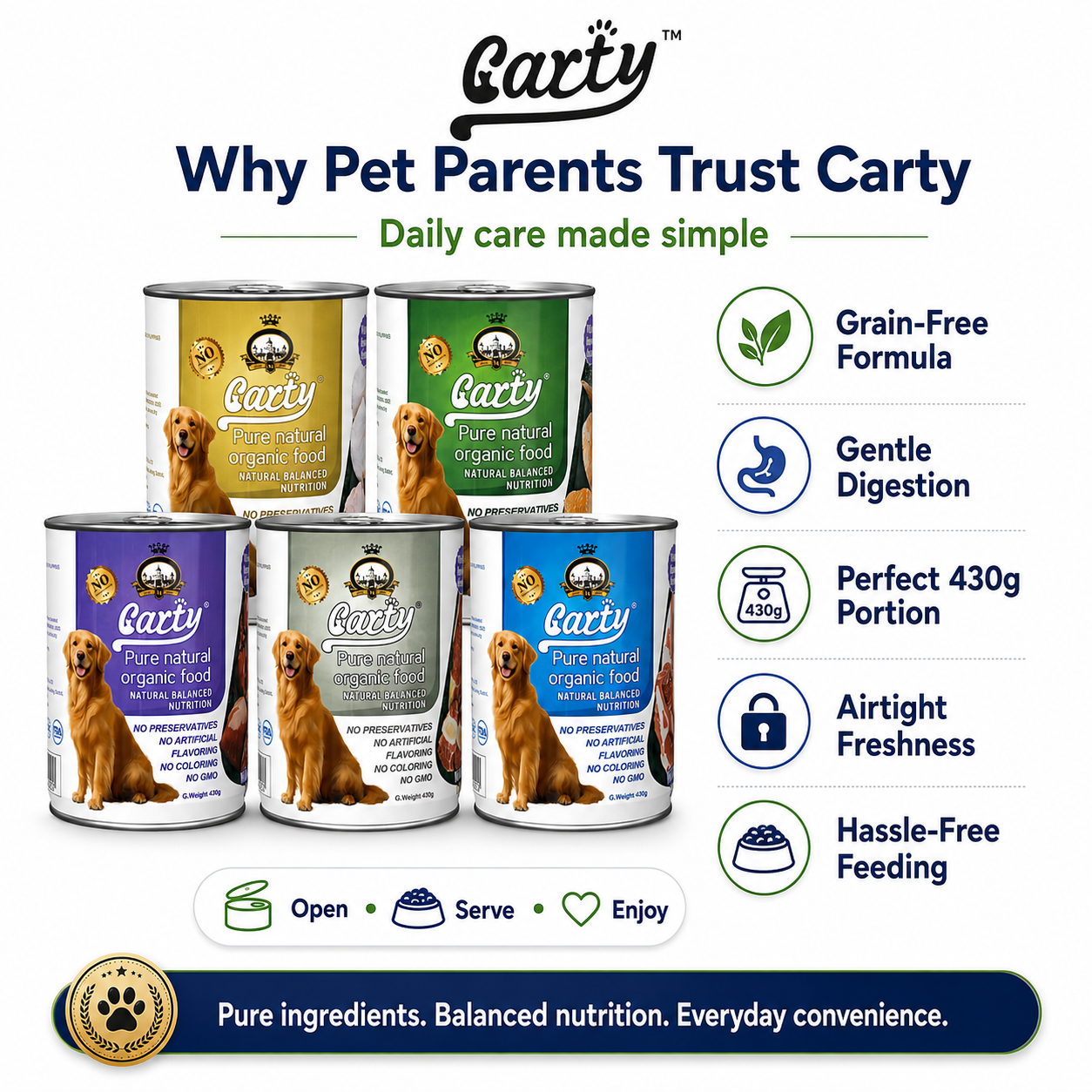Carty Wet Dog Food in Can 430g Pure Natural Organic Food Adult Puppy For Dog treats - 941b4fe8-8f10-4639-ba2f-cb4a19727c9b.png