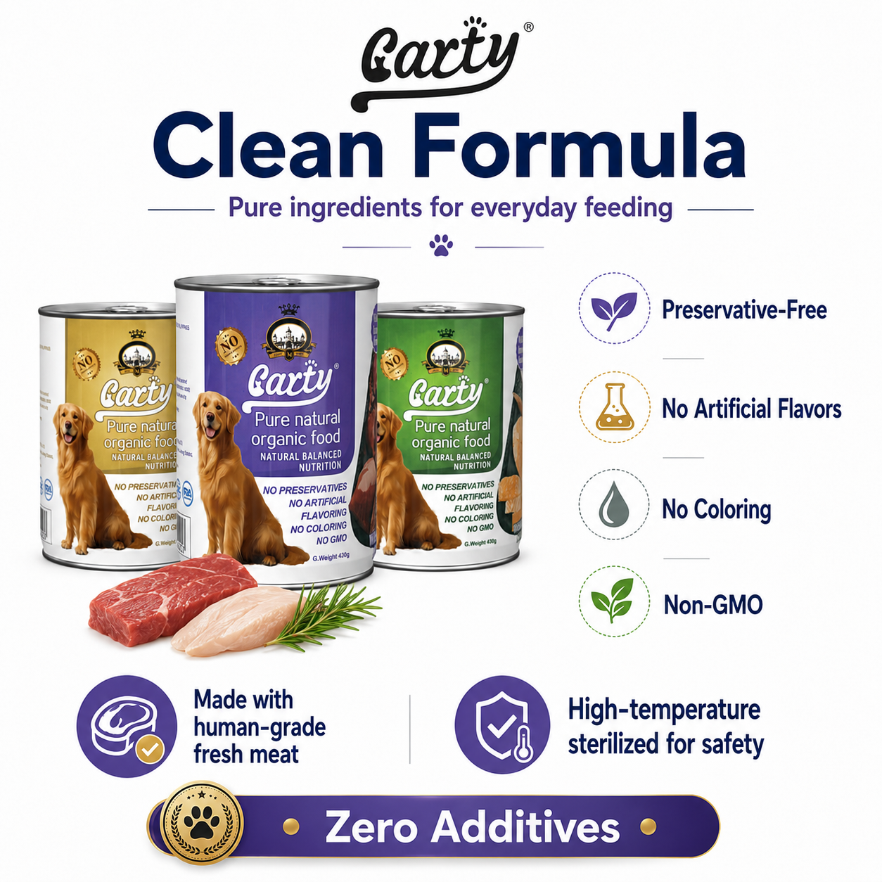 Carty Wet Dog Food in Can 430g Pure Natural Organic Food Adult Puppy For Dog treats - 99c6bf1b-6b4e-452a-aab6-0a0394c6eaba.png