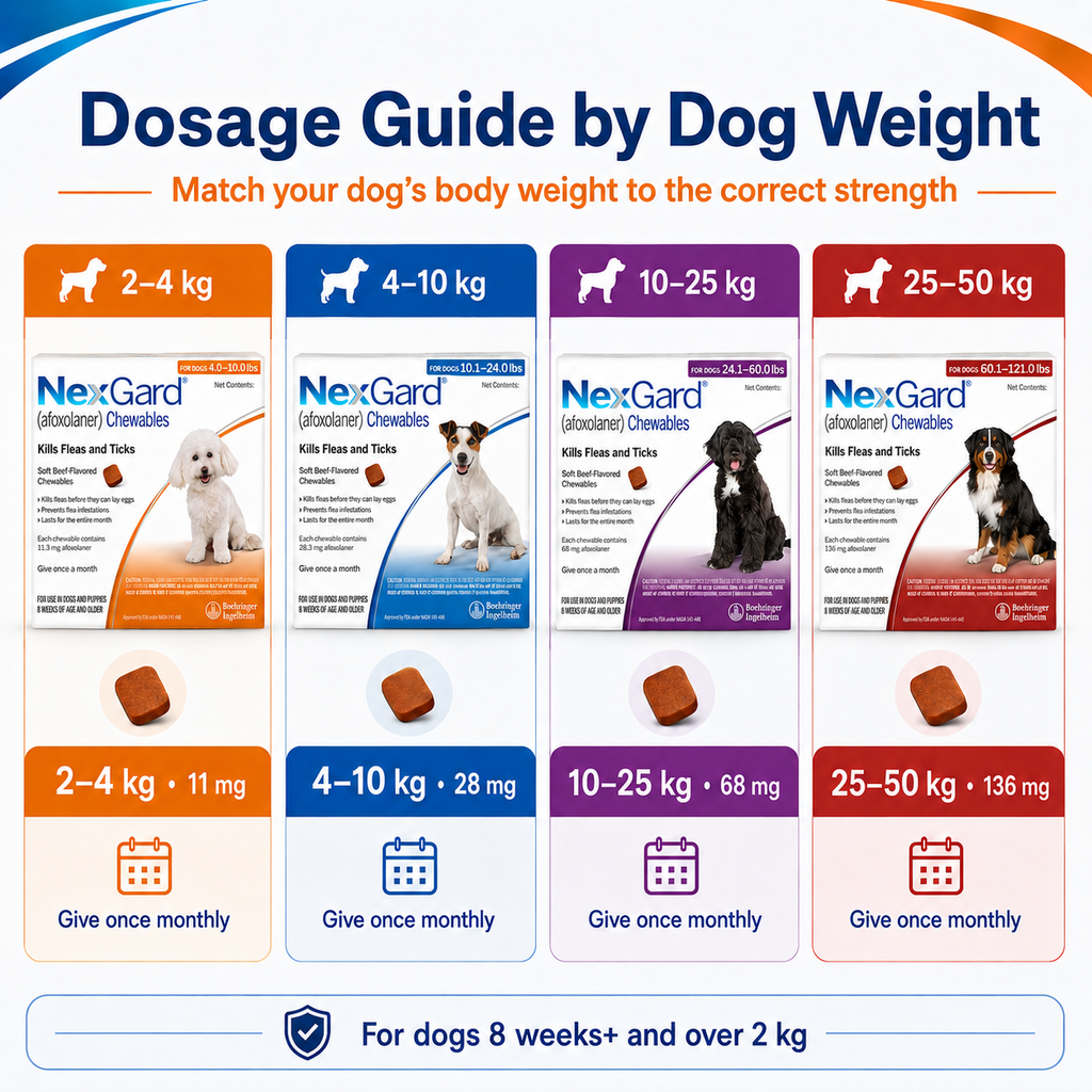 Nexgard Regular for DOGS Anti Tick & Flea With Sticker 1 pcs &3pcs Chewable Tablets - ChatGPT Image 2026年5月19日 21_11_18.png