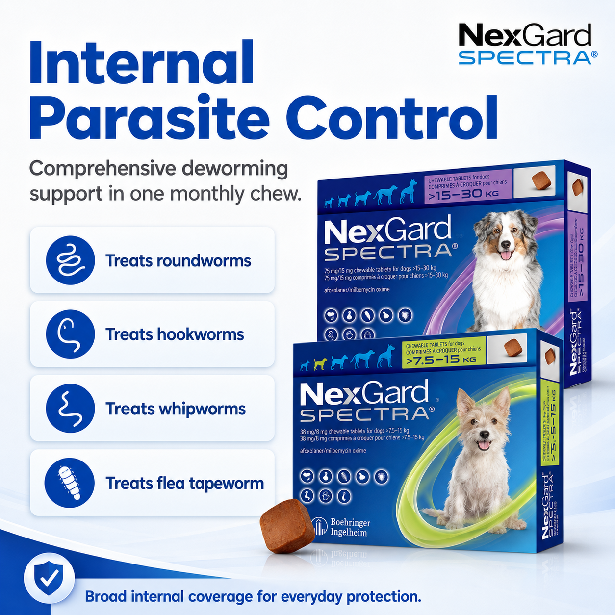 Nexgard Spectra Deworming Chewables Tablet for Dogs Adult Puppy with Sticker Anti Tick Flea MangeTreatment - ChatGPT Image 2026年5月20日 17_56_12 (3).png