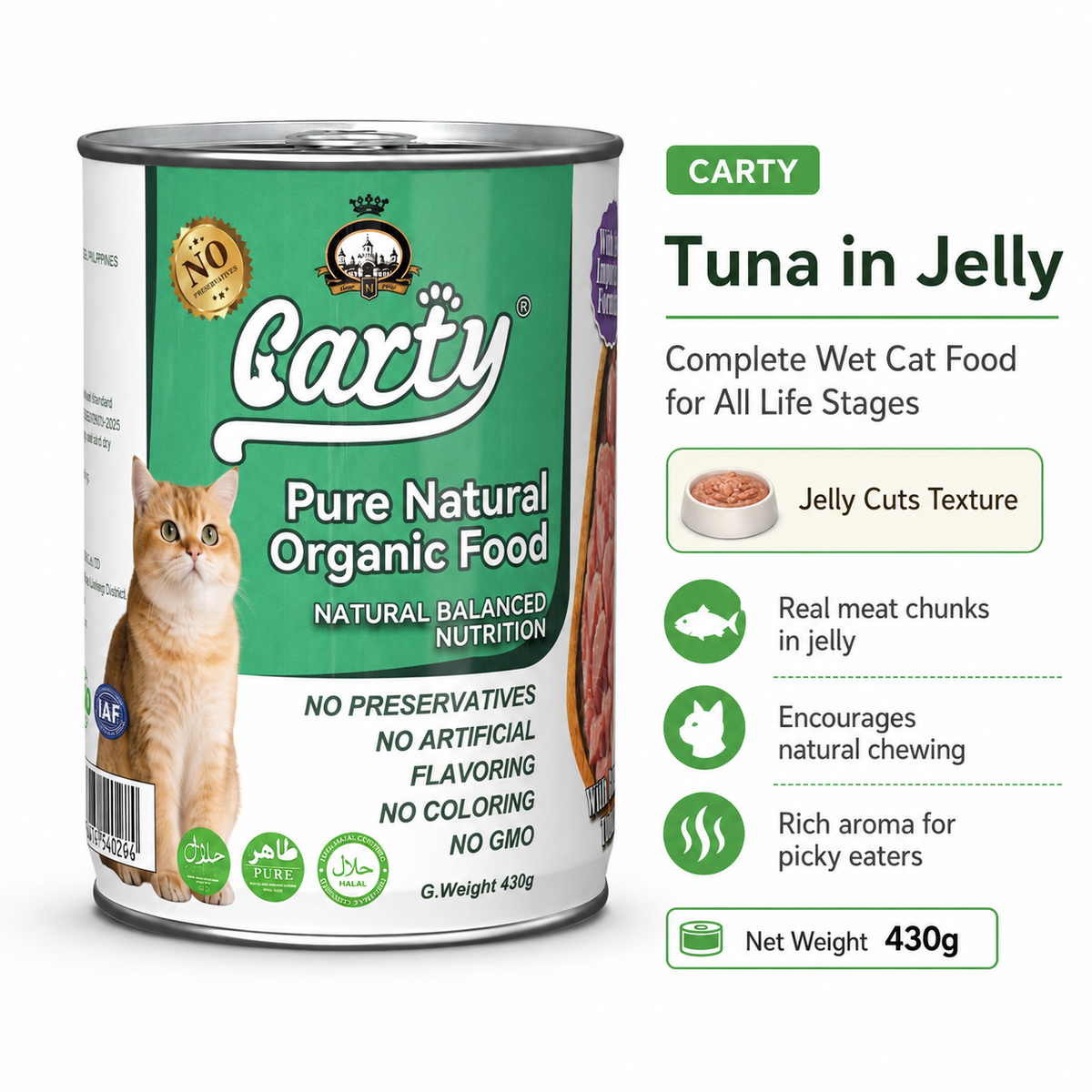 Carty Wet Cat Food 430g - Tuna
