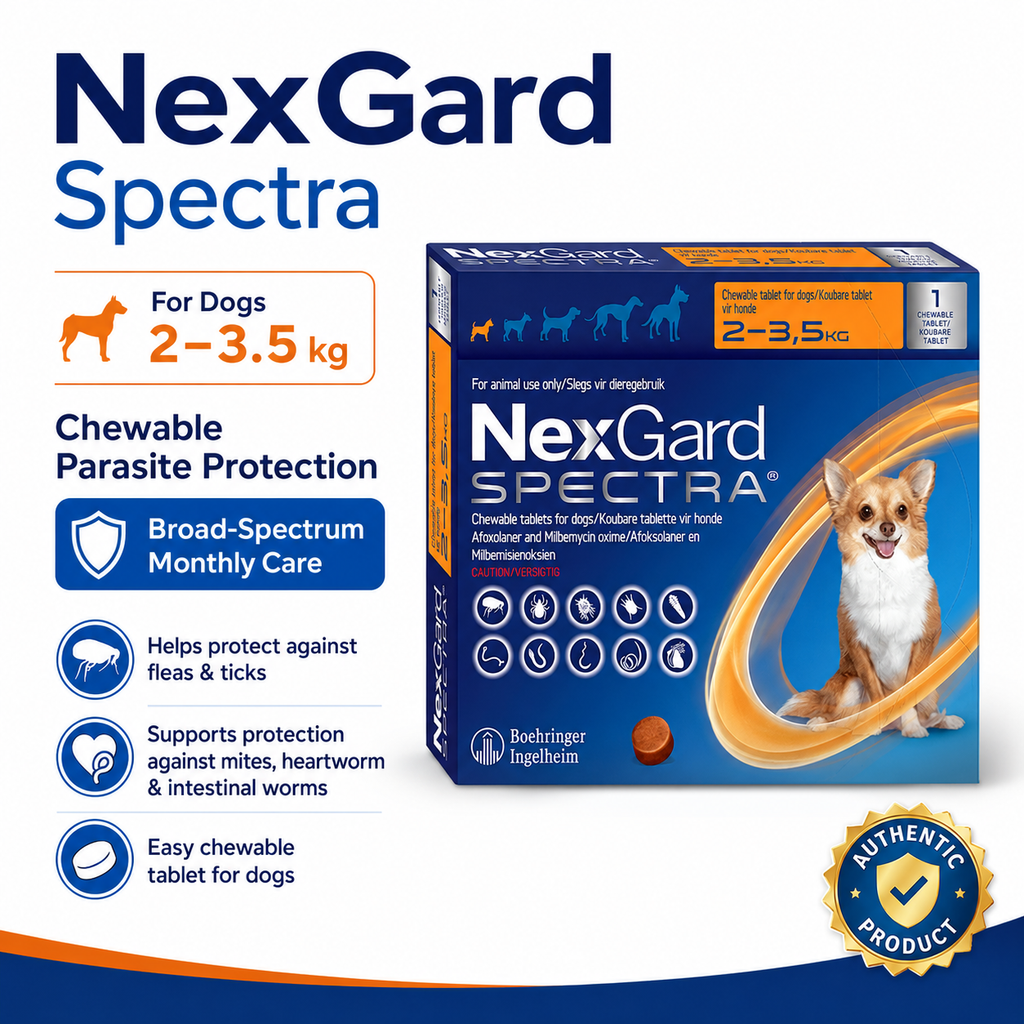 NexGard Spectra Chewables for Dogs - 2-3.5kg, 1 Chew