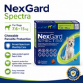 NexGard Spectra Chewables for Dogs - 7.5-15kg, Box of 3 Chews