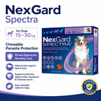 NexGard Spectra Chewables for Dogs - 15-30kg, Box of 3 Chews