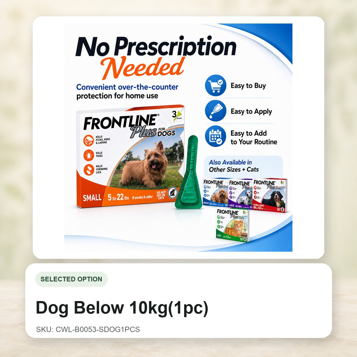 Dog Below 10kg(1pc) - CWL-B0053-SDOG1PCS
