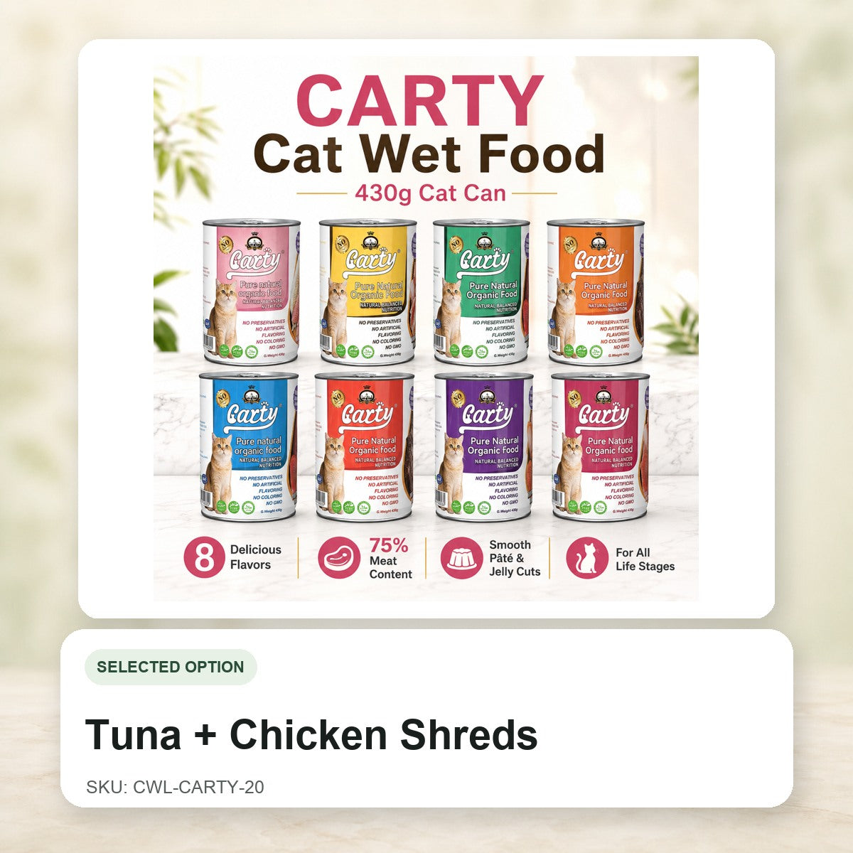 Tuna + Chicken Shreds - CWL-CARTY-20