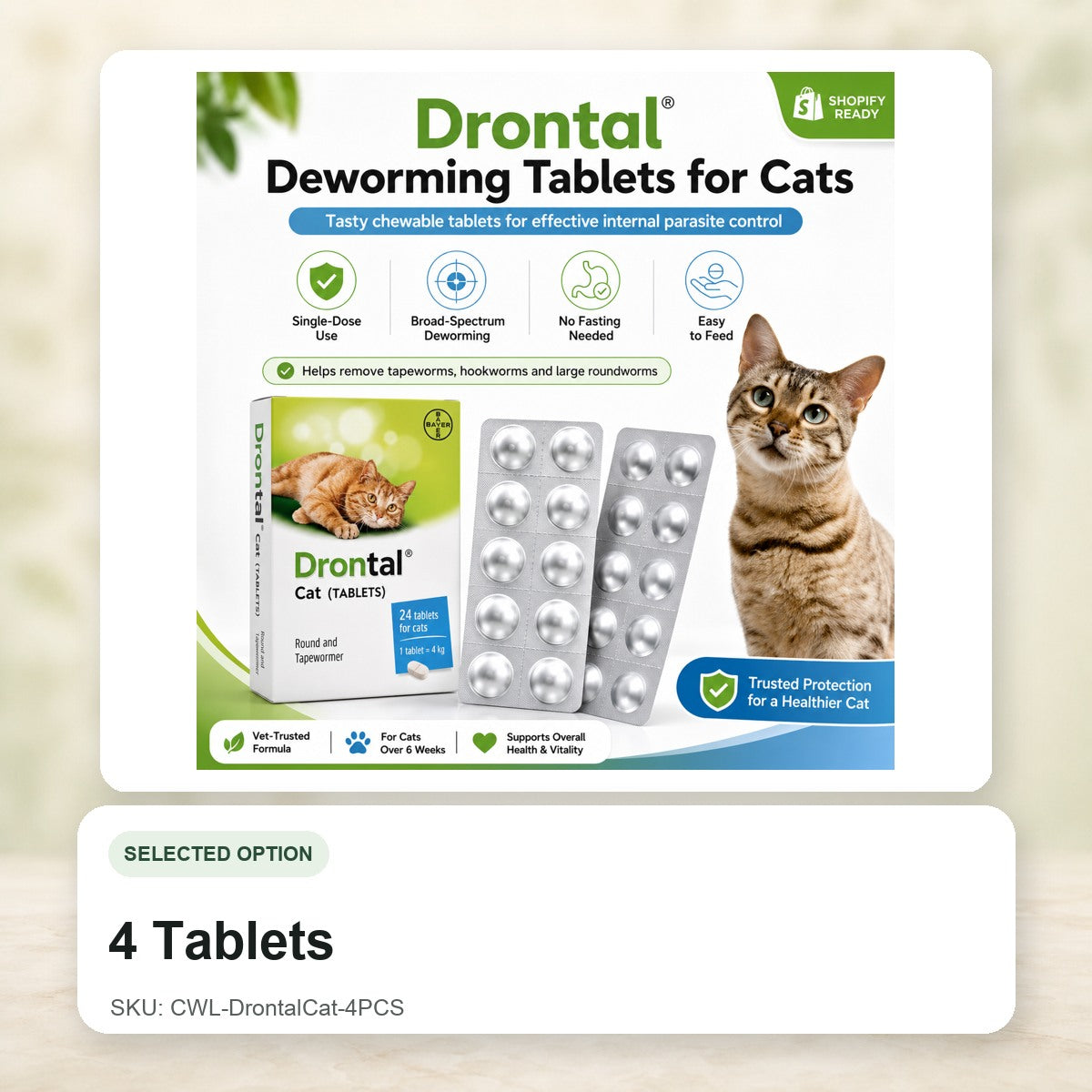 4 Tablets - CWL-DrontalCat-4PCS