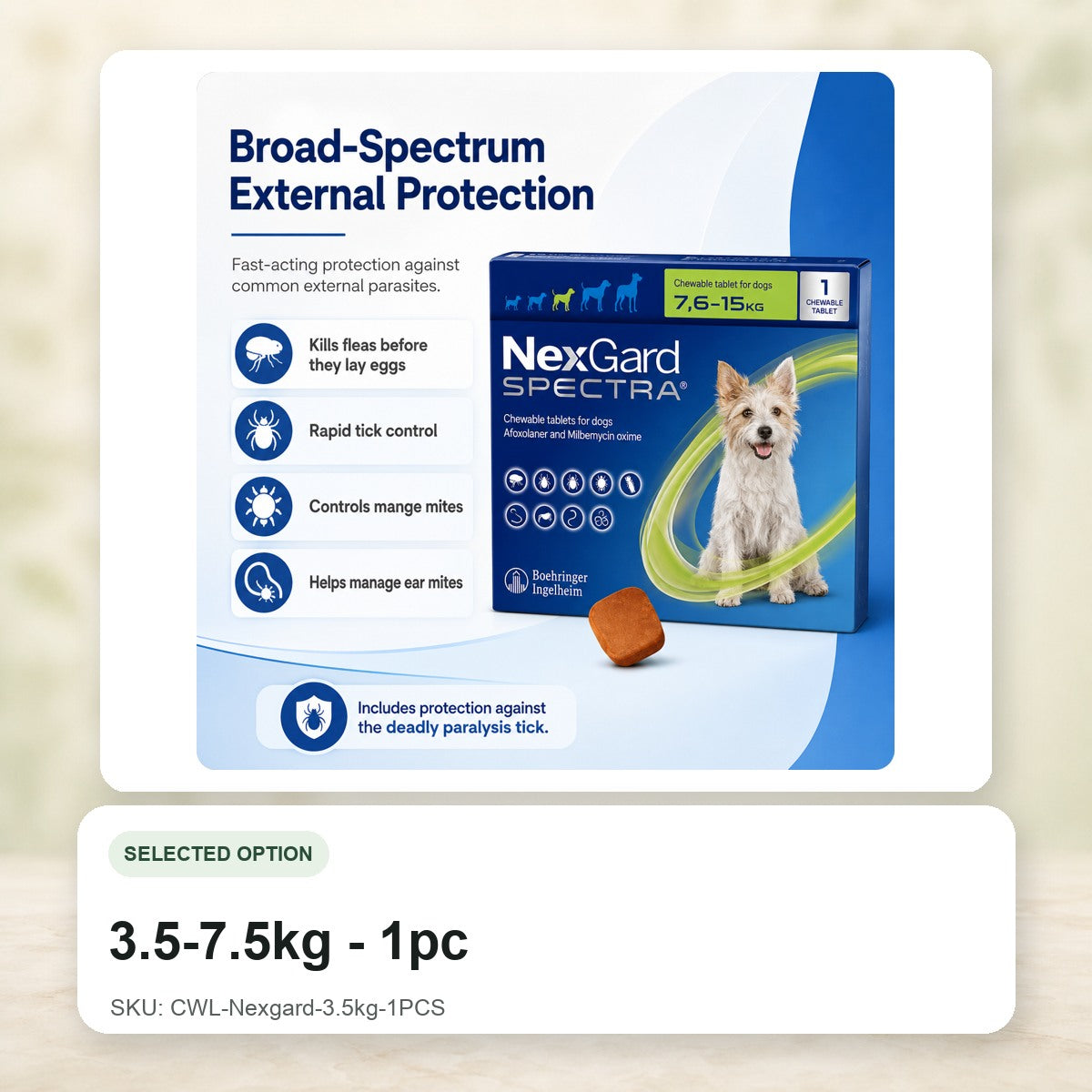 3.5-7.5kg - 1pc - CWL-Nexgard-3.5kg-1PCS