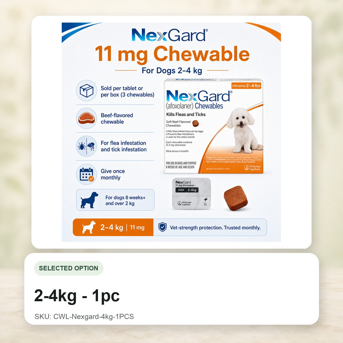 2-4kg - 1pc - CWL-Nexgard-4kg-1PCS