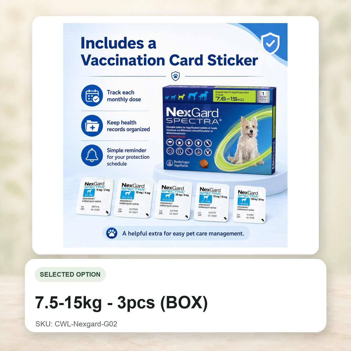 7.5-15kg - 3pcs (BOX) - CWL-Nexgard-G02