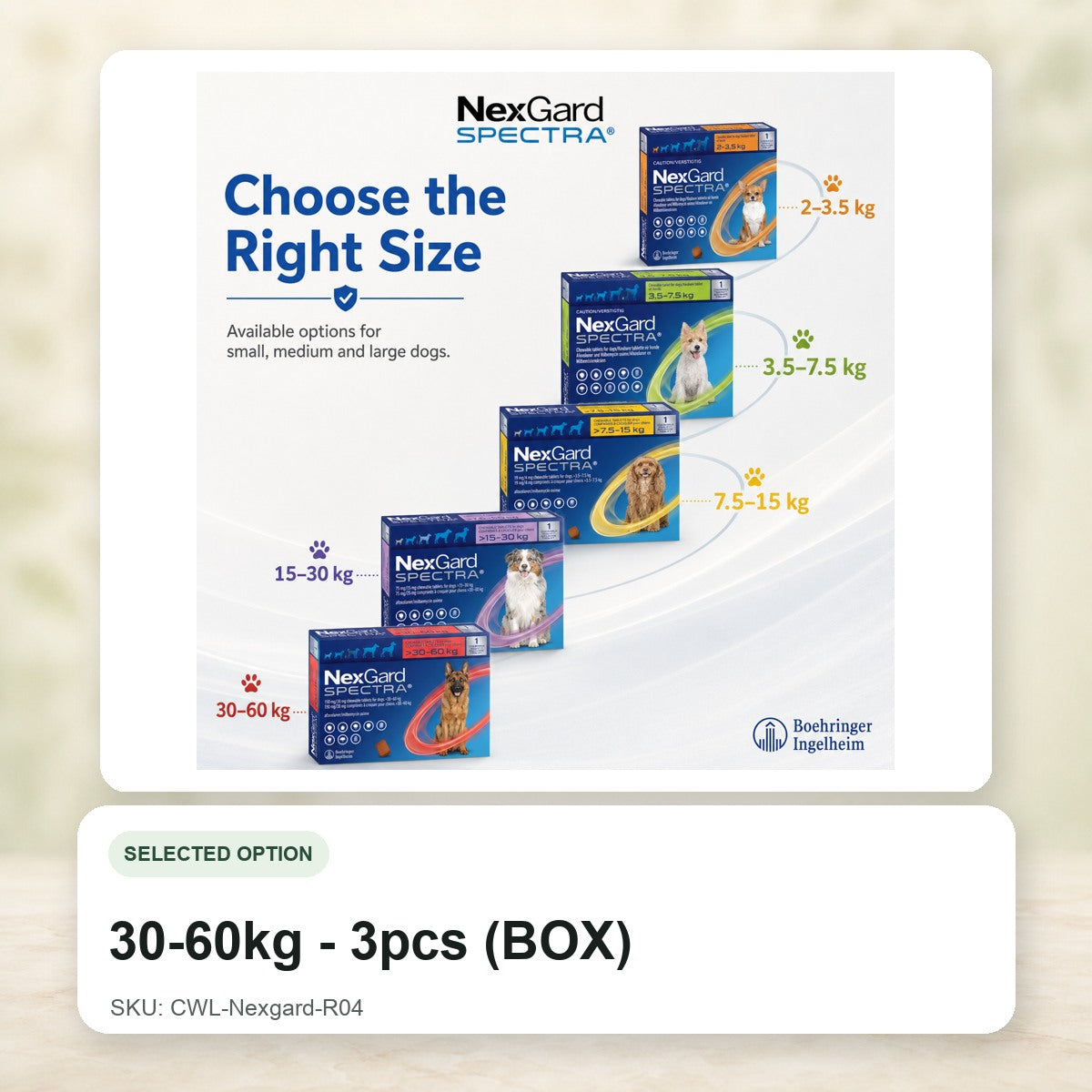 30-60kg - 3pcs (BOX) - CWL-Nexgard-R04