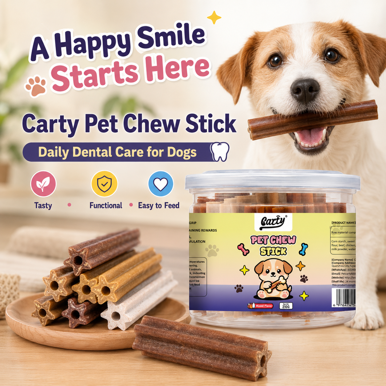 Carty Dog Chew Stick Nutrition Dental Sticks Pet Snack Pet Treats Dog Food /210g - b1dd04bb-22a9-4e6a-8c99-e59923aa427f.png