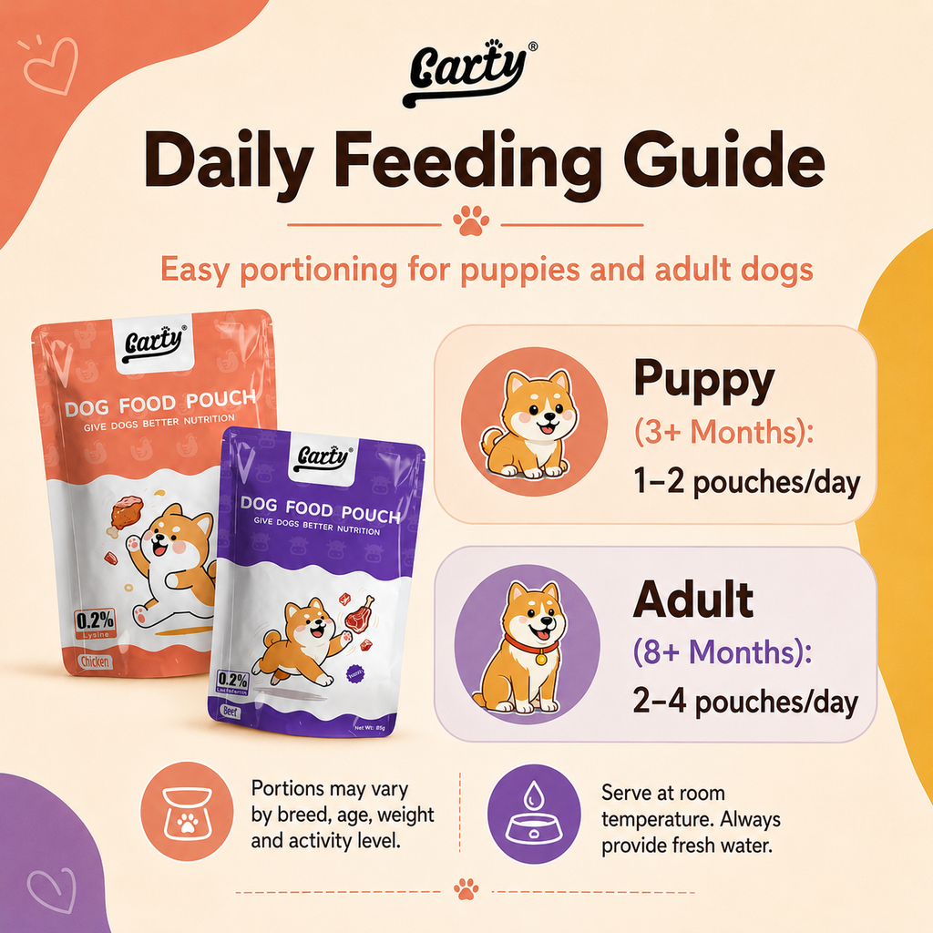 Carty Dog Wet Food Pouch 85g Beef Lamb Chicken Flavor High Protein, Immune & Joint Support Natural Wet Food for Puppy & Adult Dog - c35bc08f-17a2-4ec6-a3a4-545bcec46b29.png