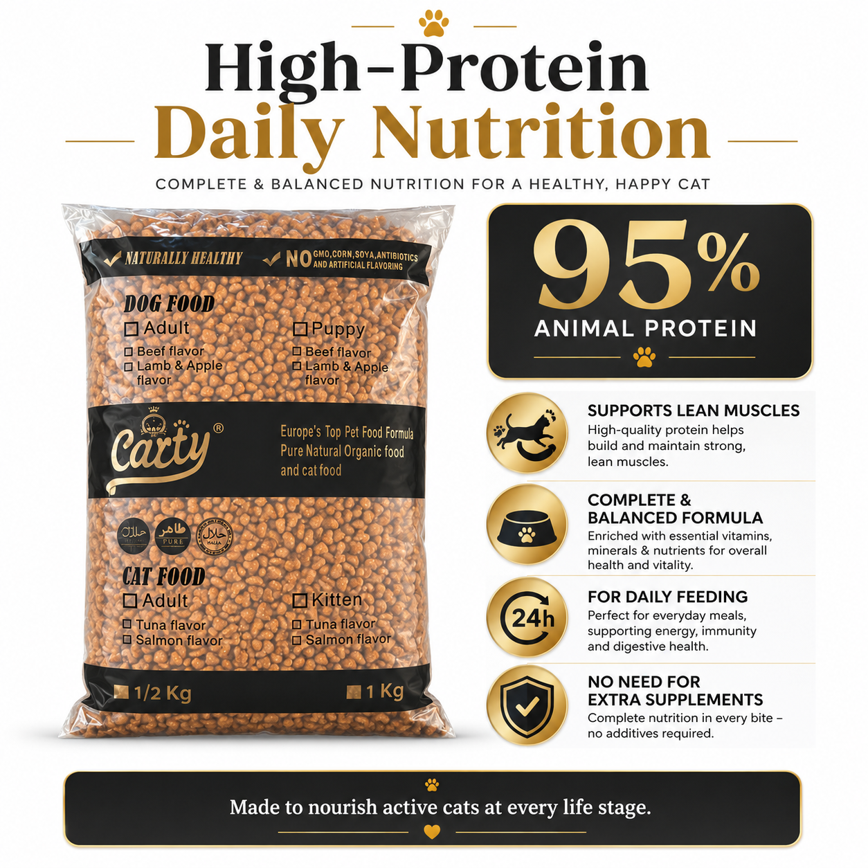 Carty CAT FOOD ALL LIFE STAGE PURE NATURAL ORGANIC CAT DRY FOOD /1KG/Salmon/Chicken/Tuna - dbd3eaf8-340b-4d1b-9660-571c37f907ff.png